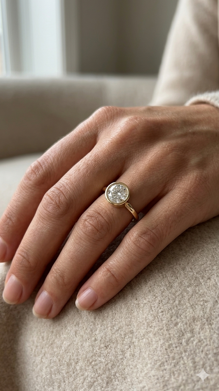 ERLENE Round Bezel Ring