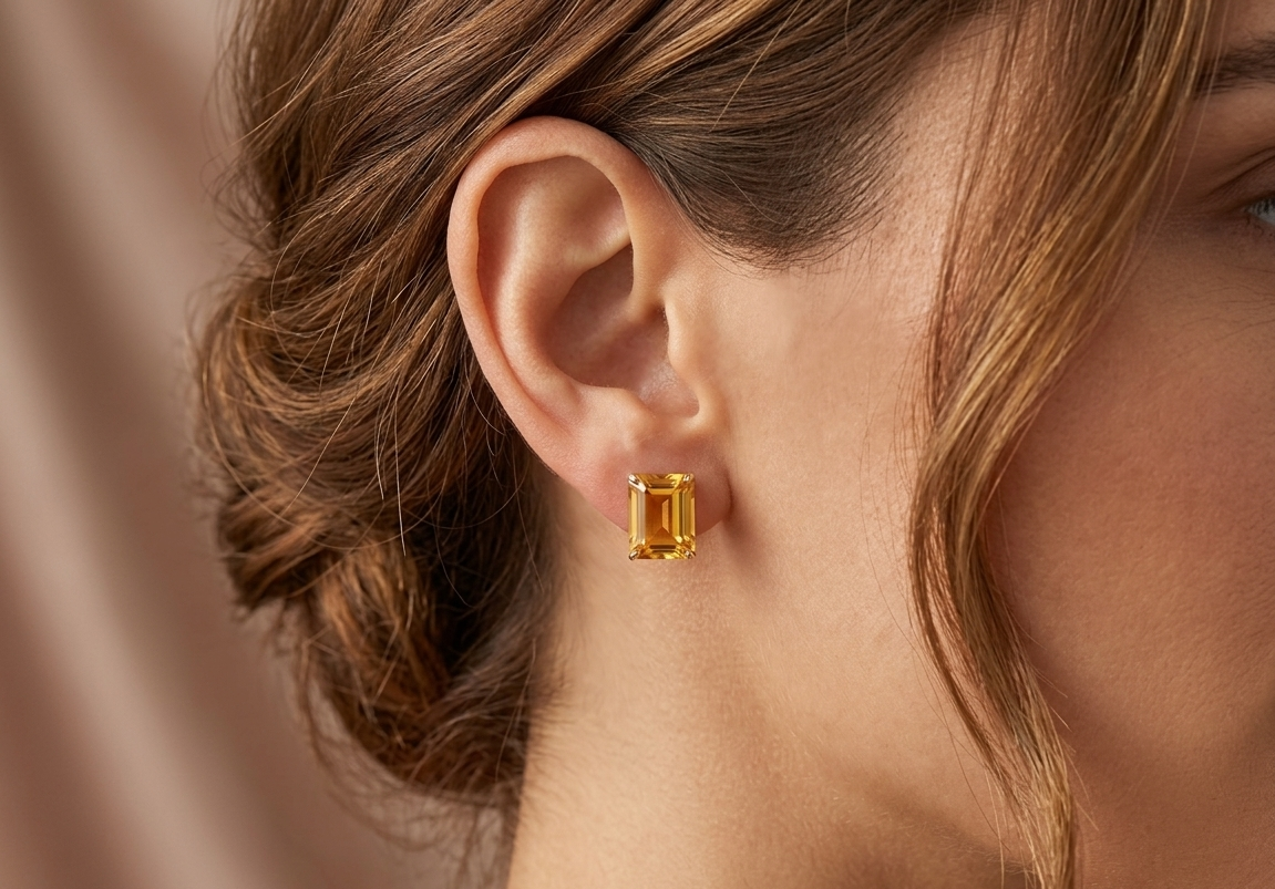 ELISE Citrine Stud earrings