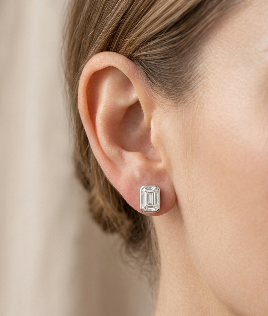 BEA Emerald-Cut Stud Earrings