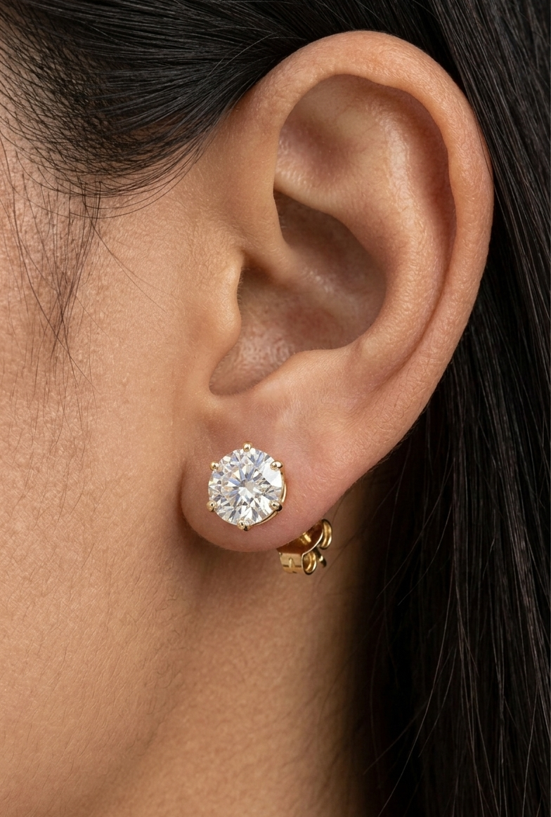 Tish Yellow Gold Diamond Earrings