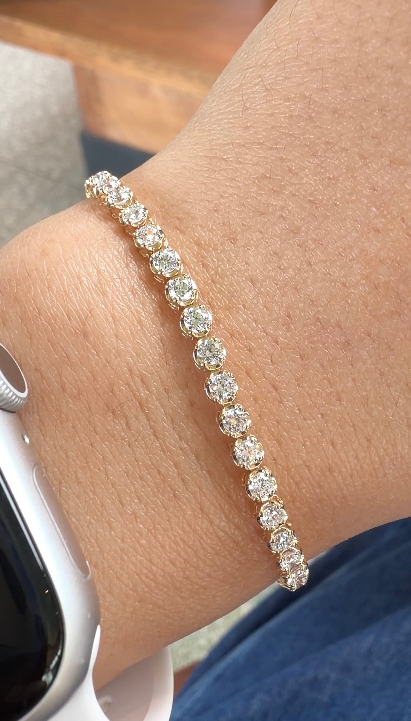 Solene 3ct. Yellow Gold Tennis Bracelet