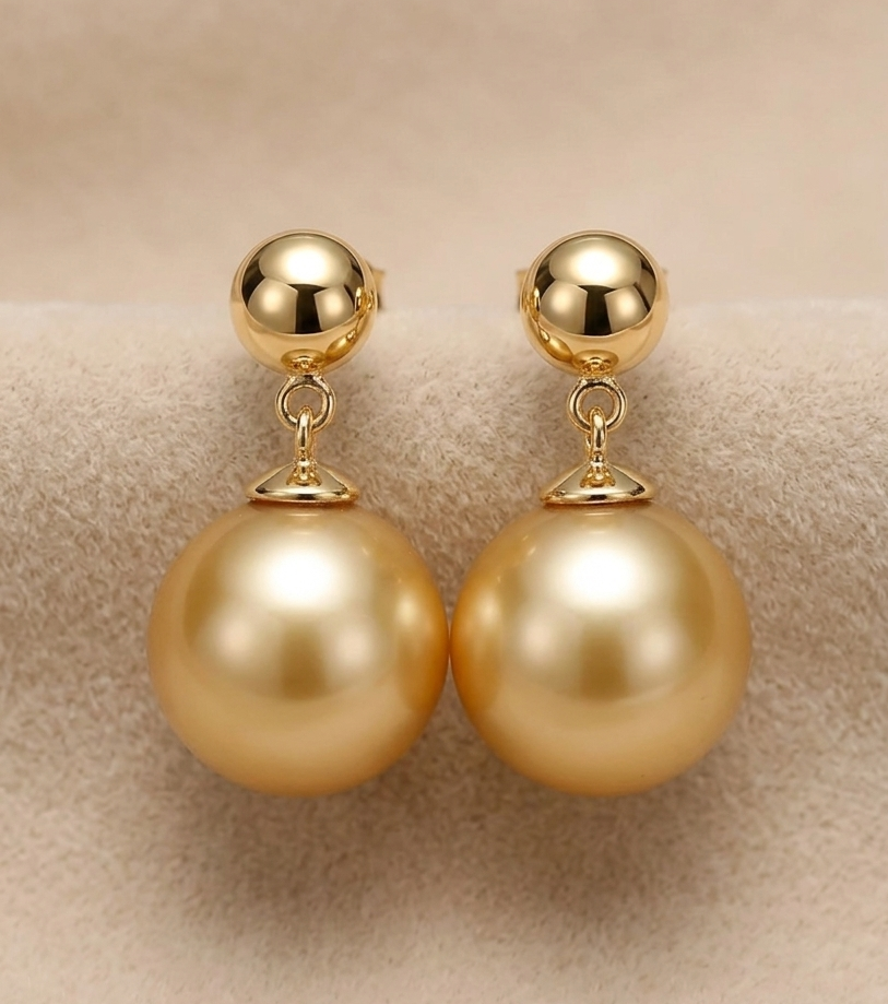 Mireli Golden South Sea Pearl Dangling