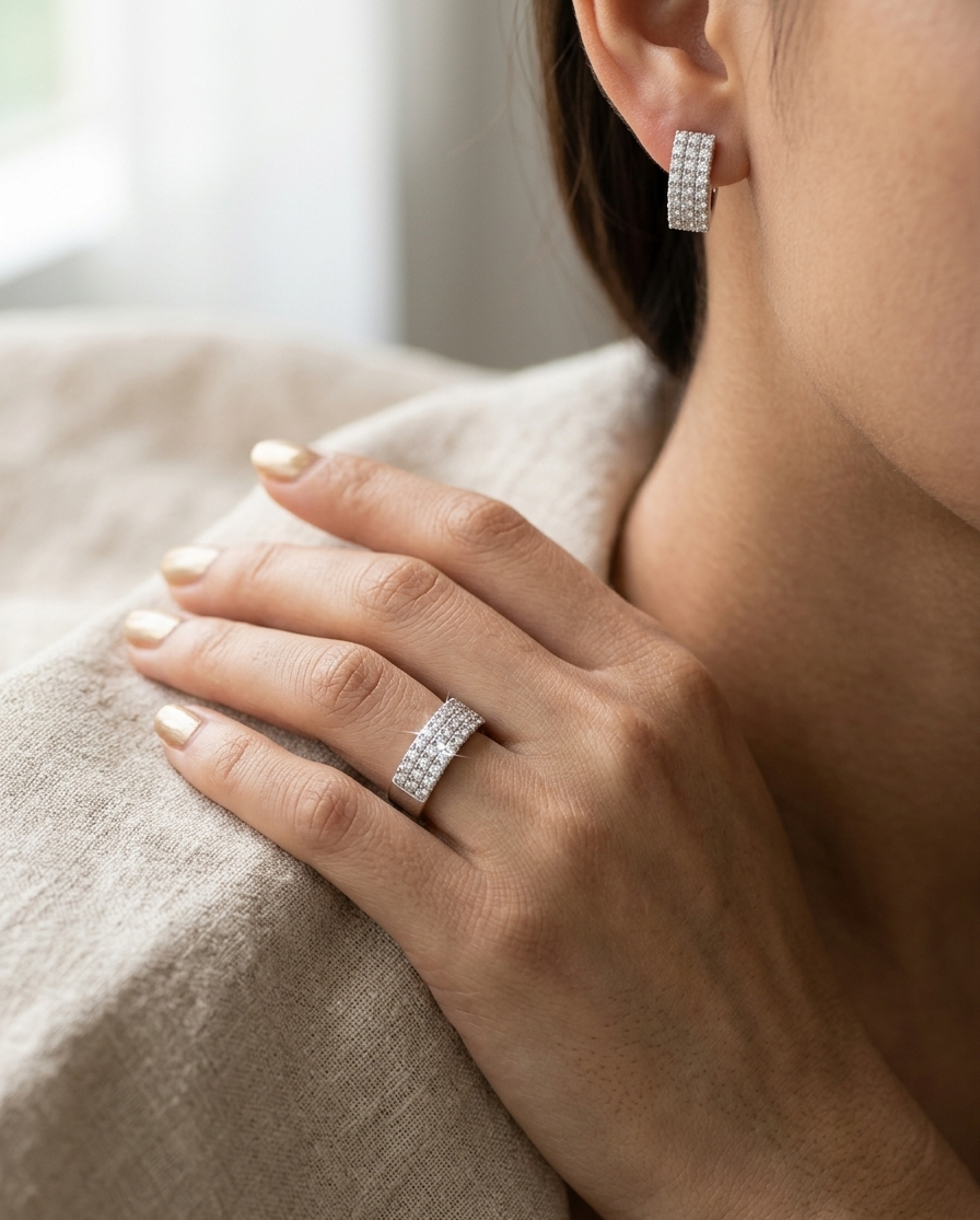 BLOOM set ring and earrings
