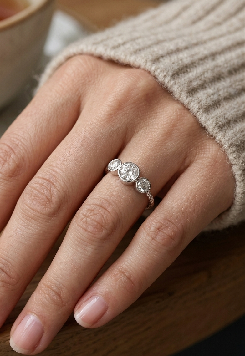 ICON Bezel White Gold Ring