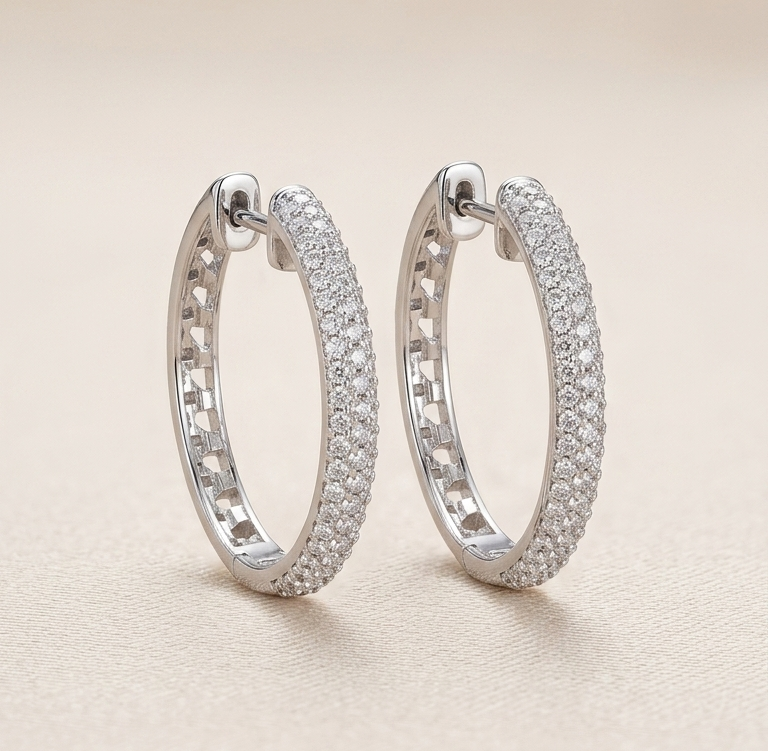SIENNA Diamond Hoop Earrings