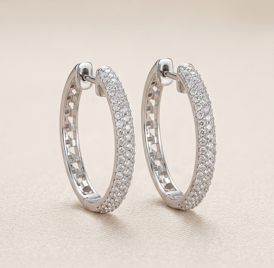 SIENNA Diamond Hoop Earrings