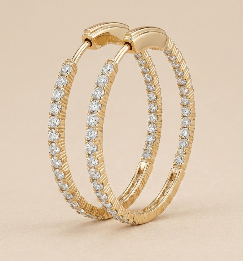VERONICA Hoop Yellow Gold Earrings