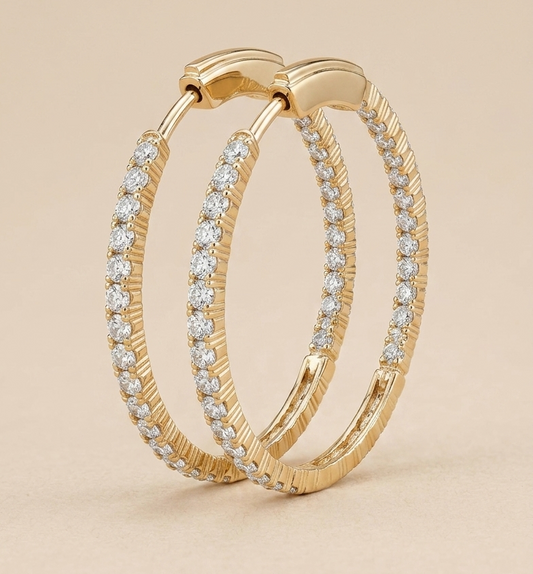 VERONICA Hoop Yellow Gold Earrings