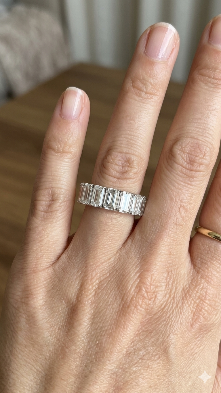 RHEA Emerald-Cut Half Eternity Ring
