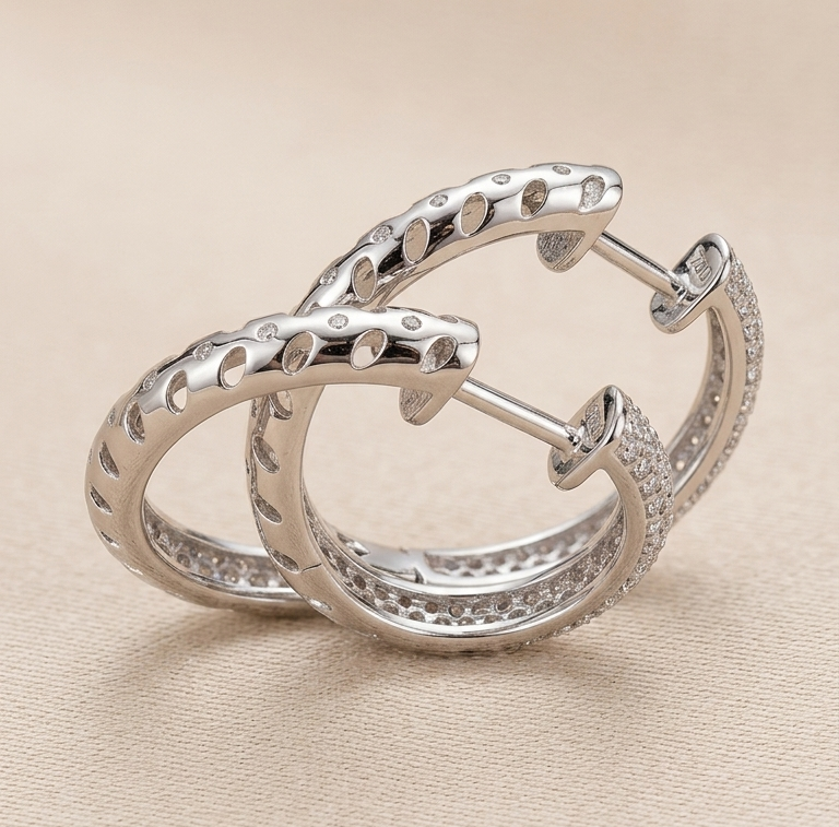 SIENNA Diamond Hoop Earrings