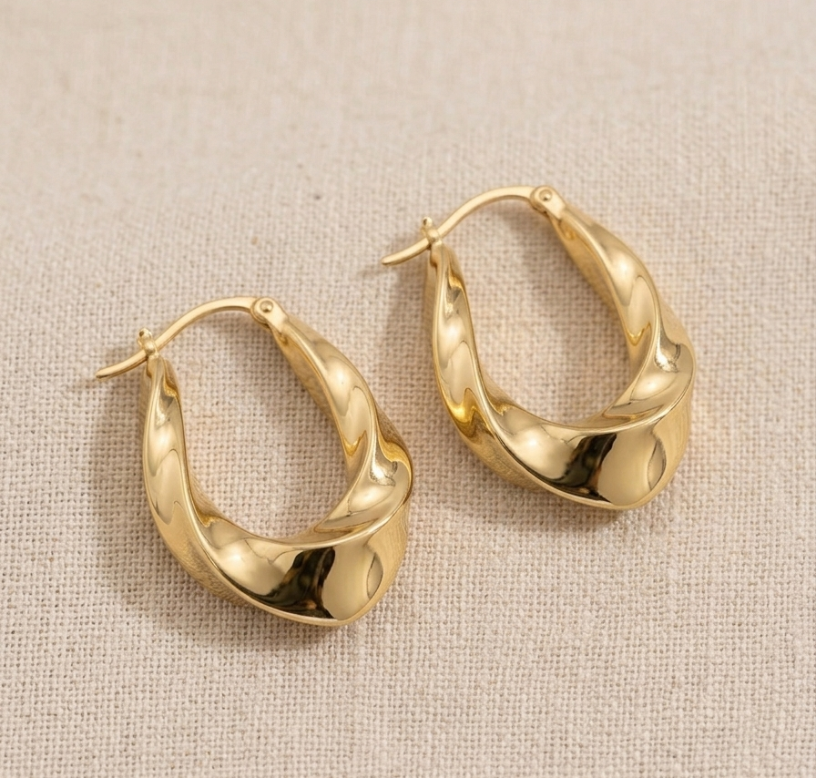 ZINNIA Twisted Hoop Earrings