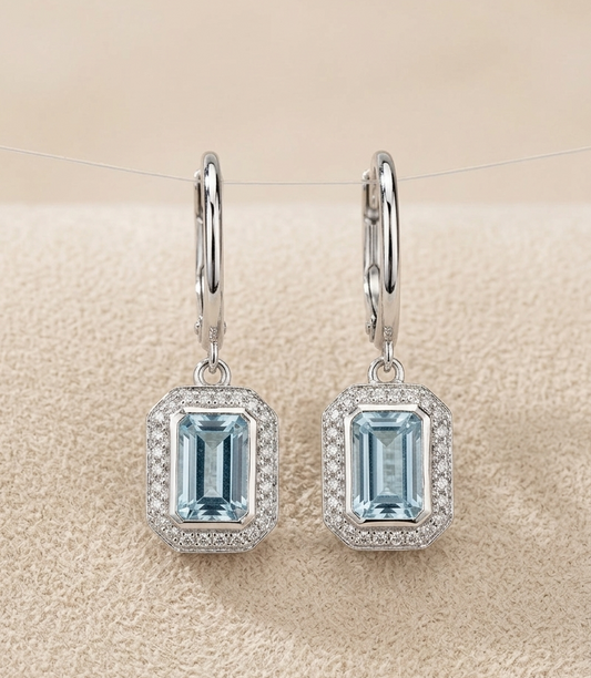 Aria Aquamarine Dangling Earrings