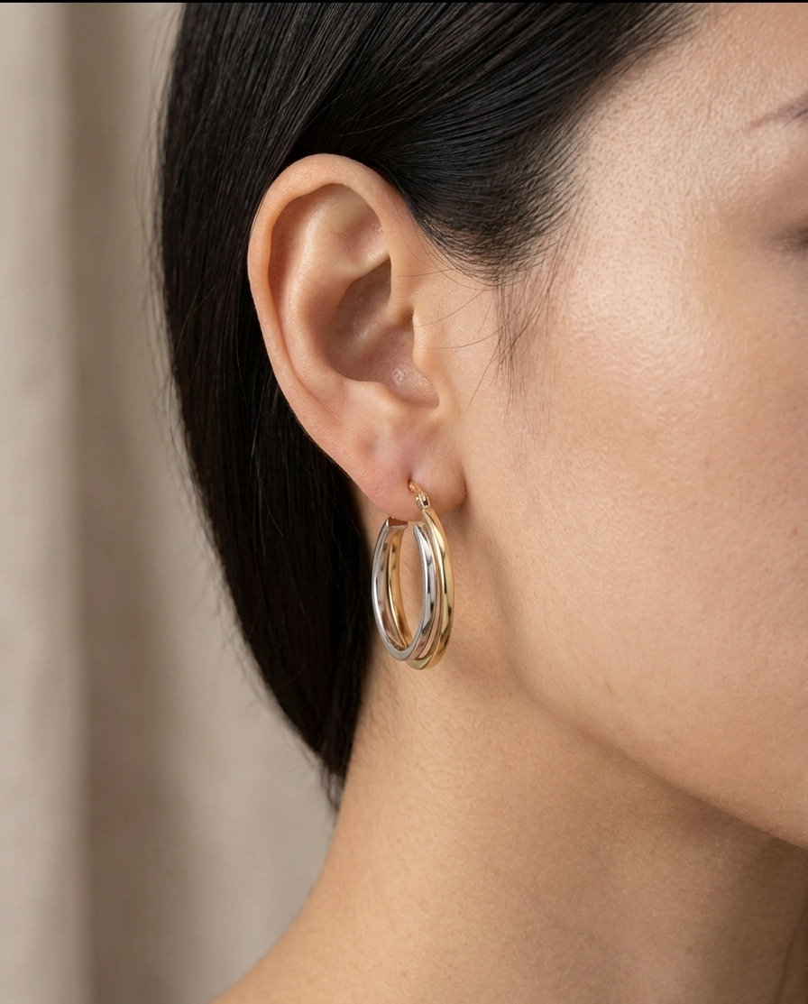 CYPER Two-toned Hoop Earrings