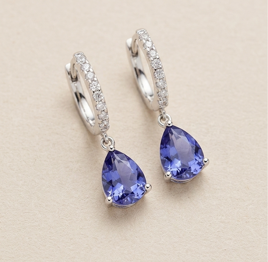LEI Blue Sapphire Dangling Earrings