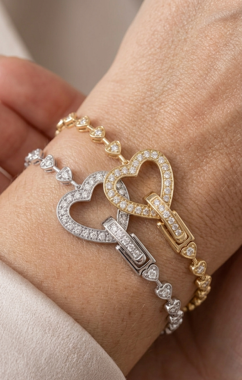 Jessica Heart Tennis Bracelet