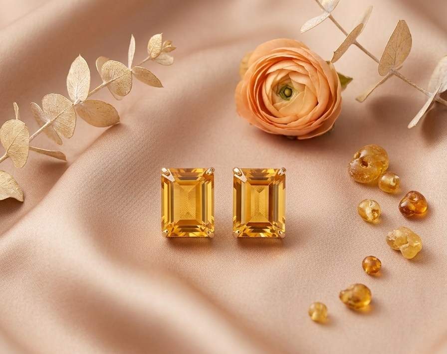 ELISE Citrine Stud earrings