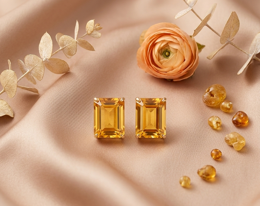 ELISE Citrine Stud earrings