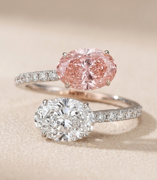 POPPY Pink Diamond Duo Adjustable Ring