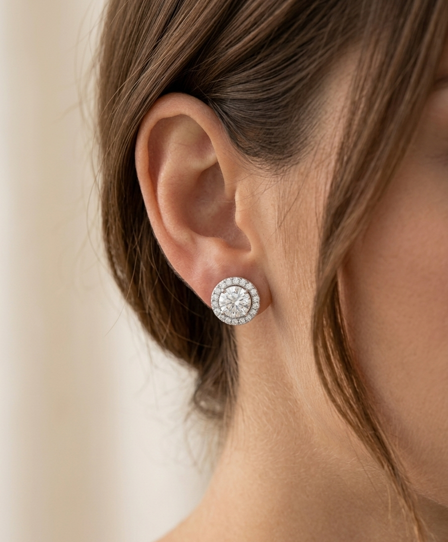 ORIO Halo Stud Earrings