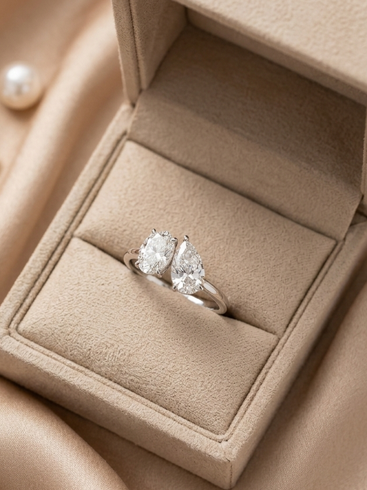 YVO Two-shaped Diamond Ring