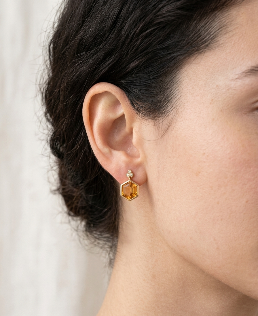 WILLOW Citrine Drop Earrings