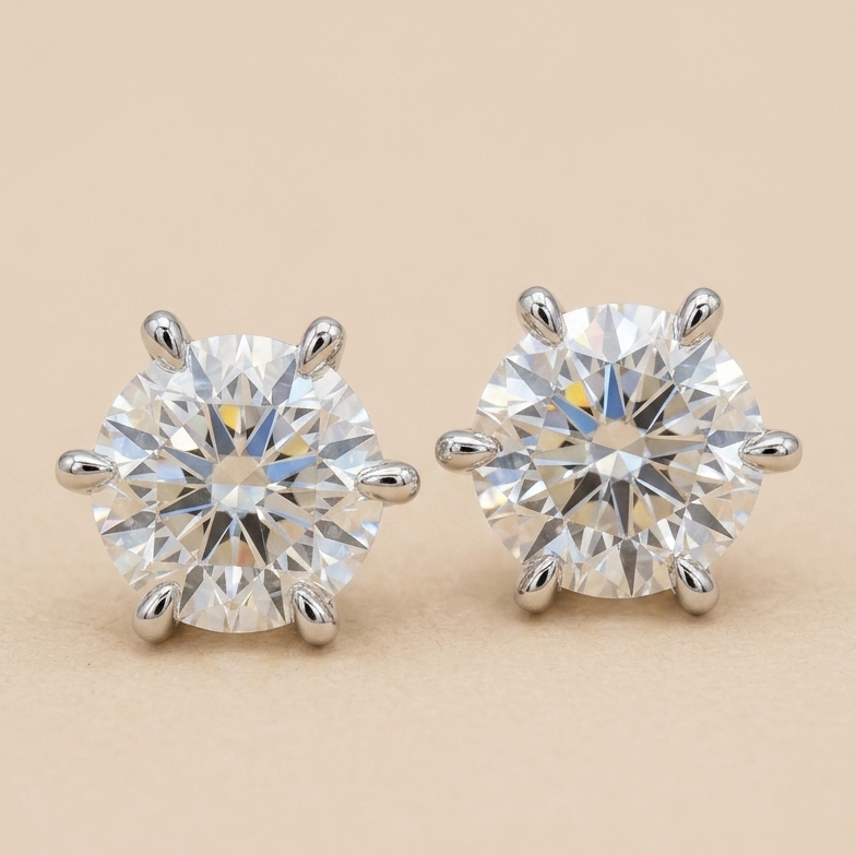 LUMINA Solitaire White Gold Earrings