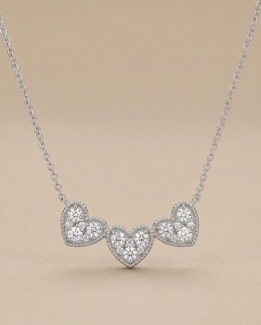 HIYA 3-Heart Bar Necklace