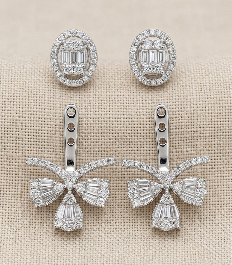 SUTTON 2-Way Oval Diamond Earrings