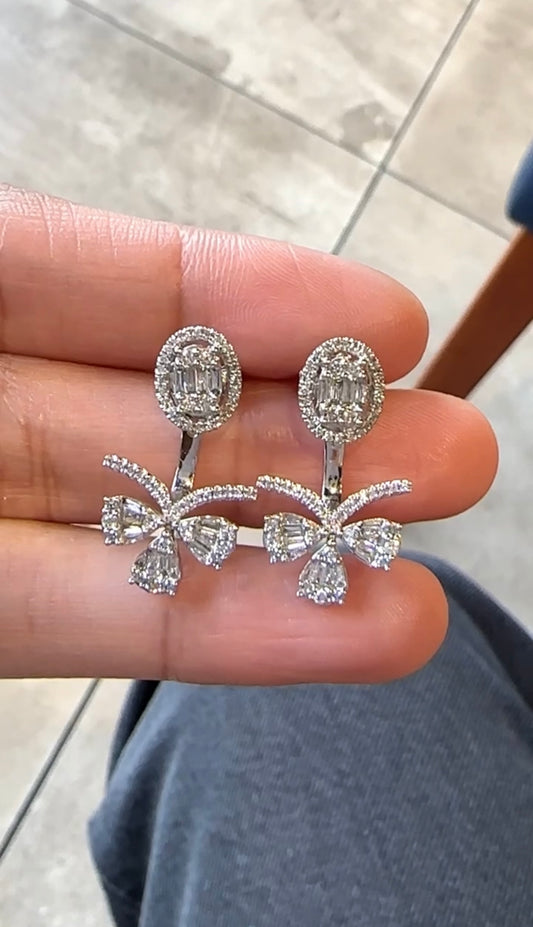 2-Way Oval Diamond Earrings