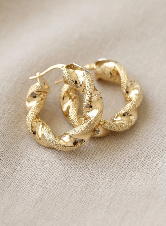 Ava Yellow Gold Hoop Earrings