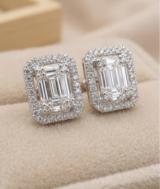 Prima Emerald Diamond Earrings