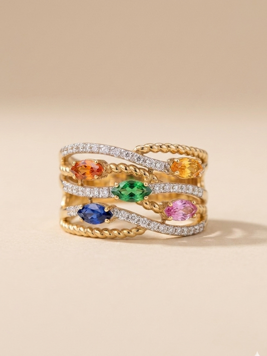GEMINI Multi-color Stacked Ring
