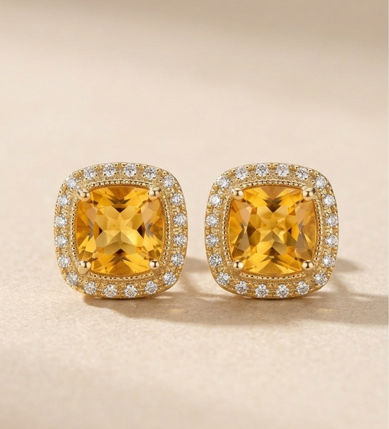 Carol Citrine Earrings