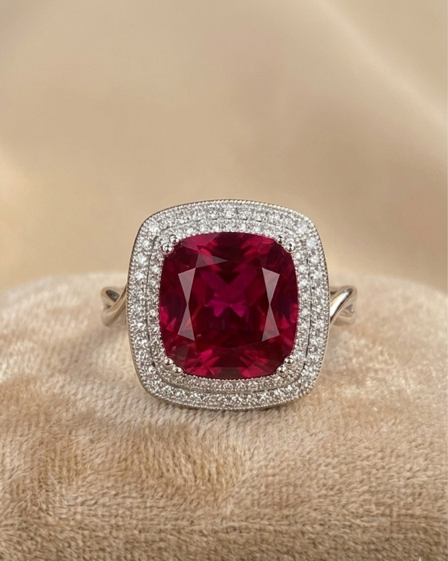 JEWEL Ruby Cushion ring