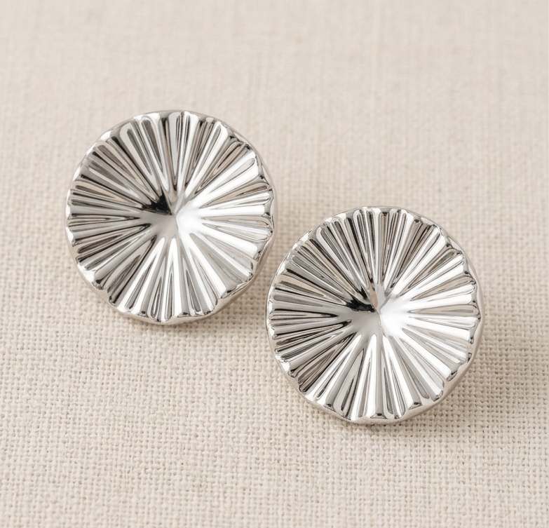 AURORA Ripple White Gold Earrings