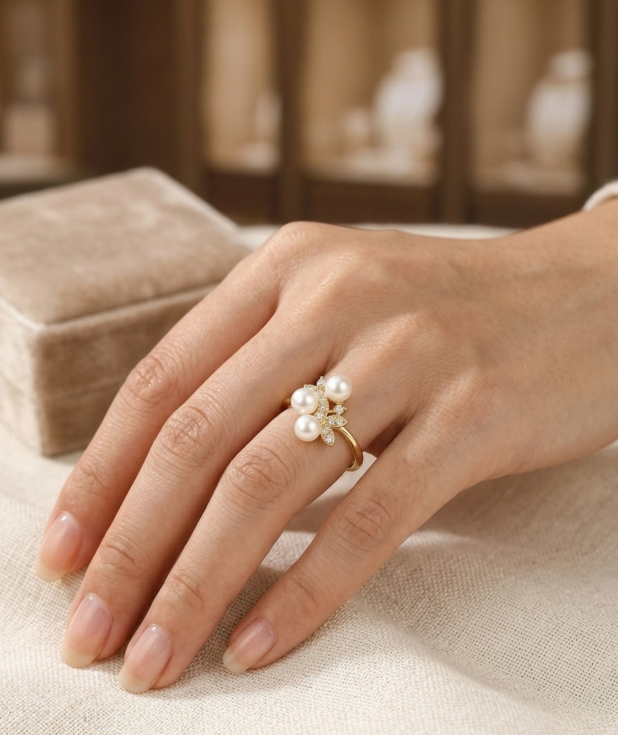 NOVI Pearl Ring And Earrings