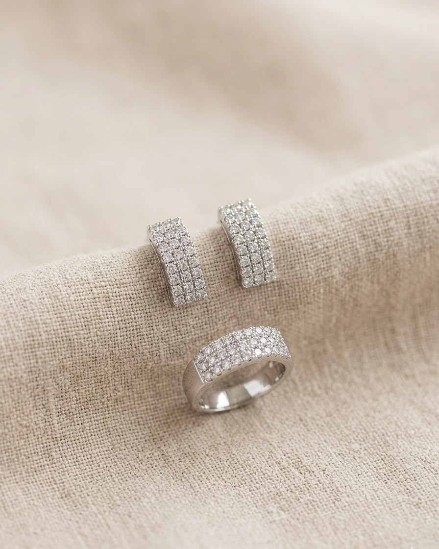 BLOOM set ring and earrings