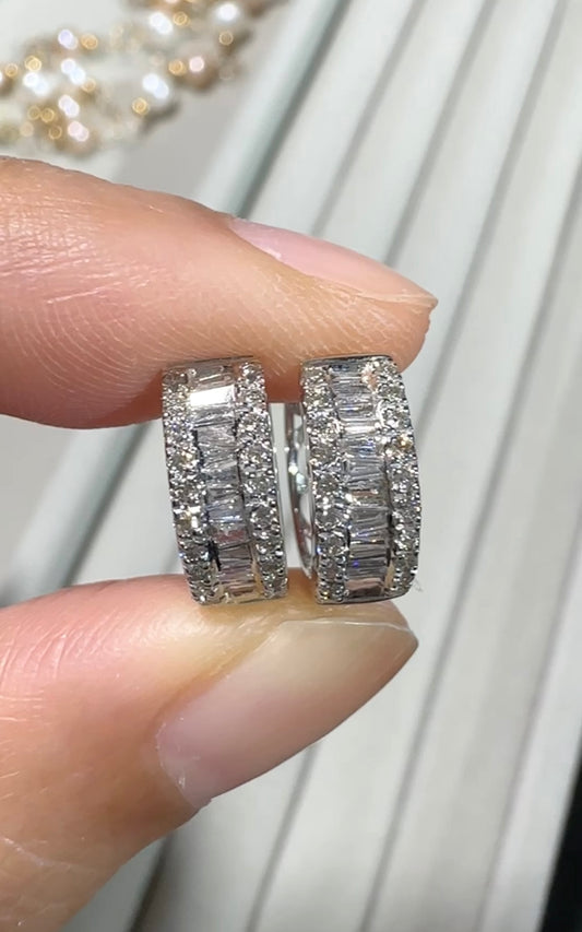 HARPER Baguette Cut Hoop Earrings