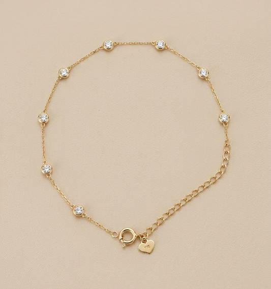 Zia Yellow Gold Station Bracelet