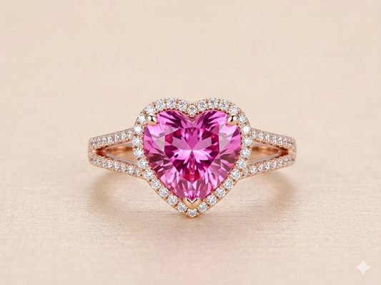 IMOGEN Heart Shaped Pink Tourmaline Ring