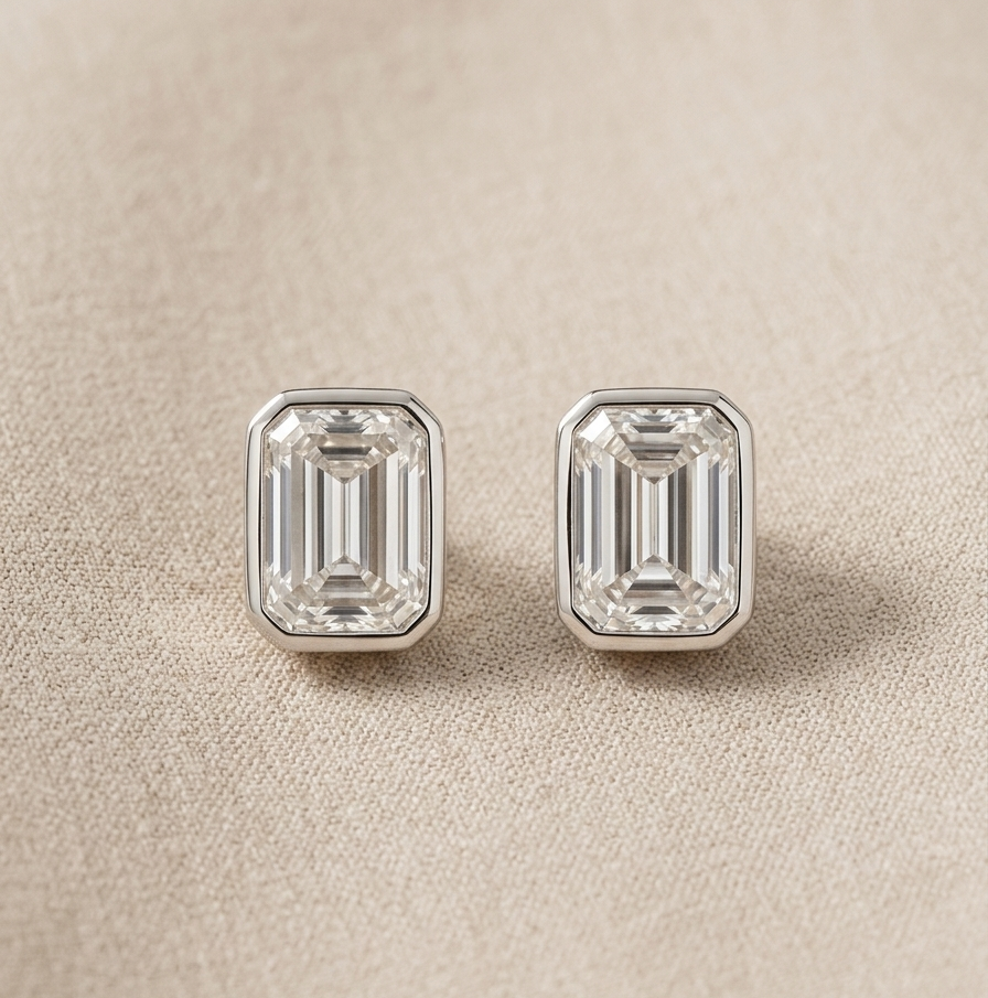 BEA Emerald-Cut Stud Earrings