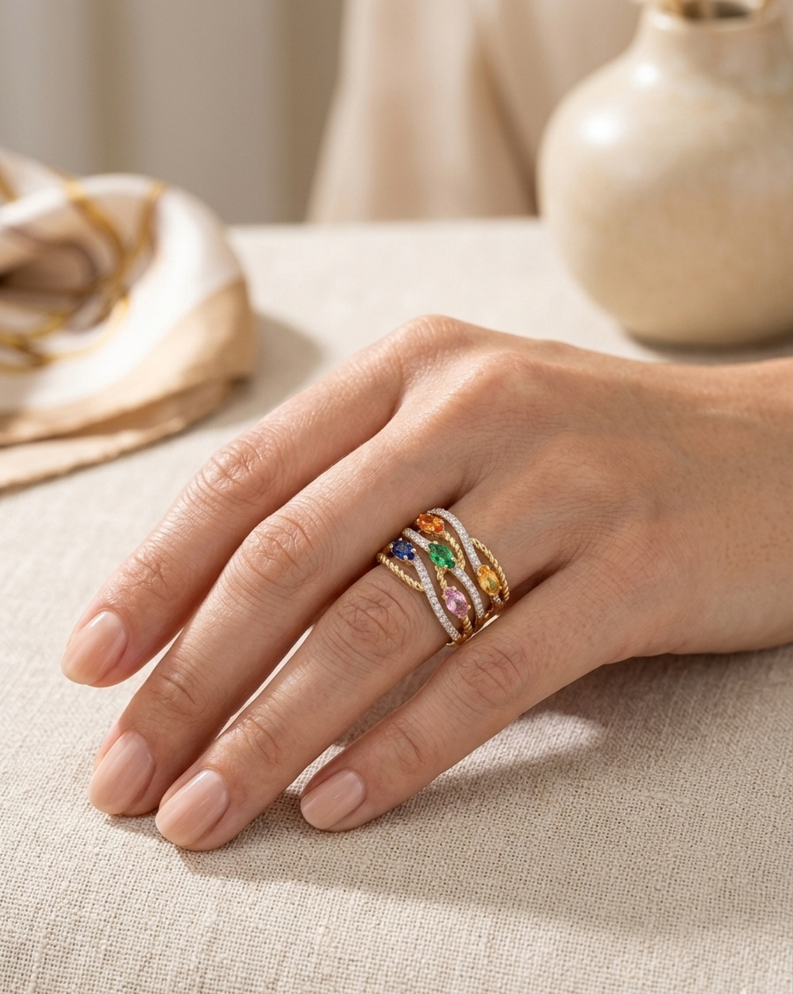 GEMINI Multi-color Stacked Ring