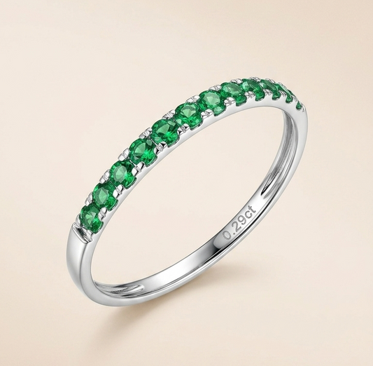 KIRA Emerald Half Eternity Ring