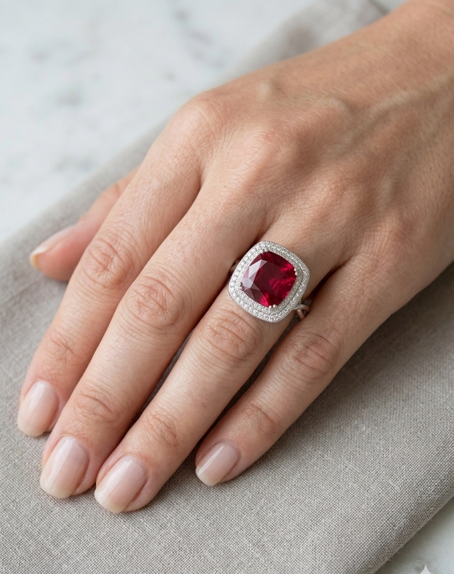 JEWEL Ruby Cushion ring