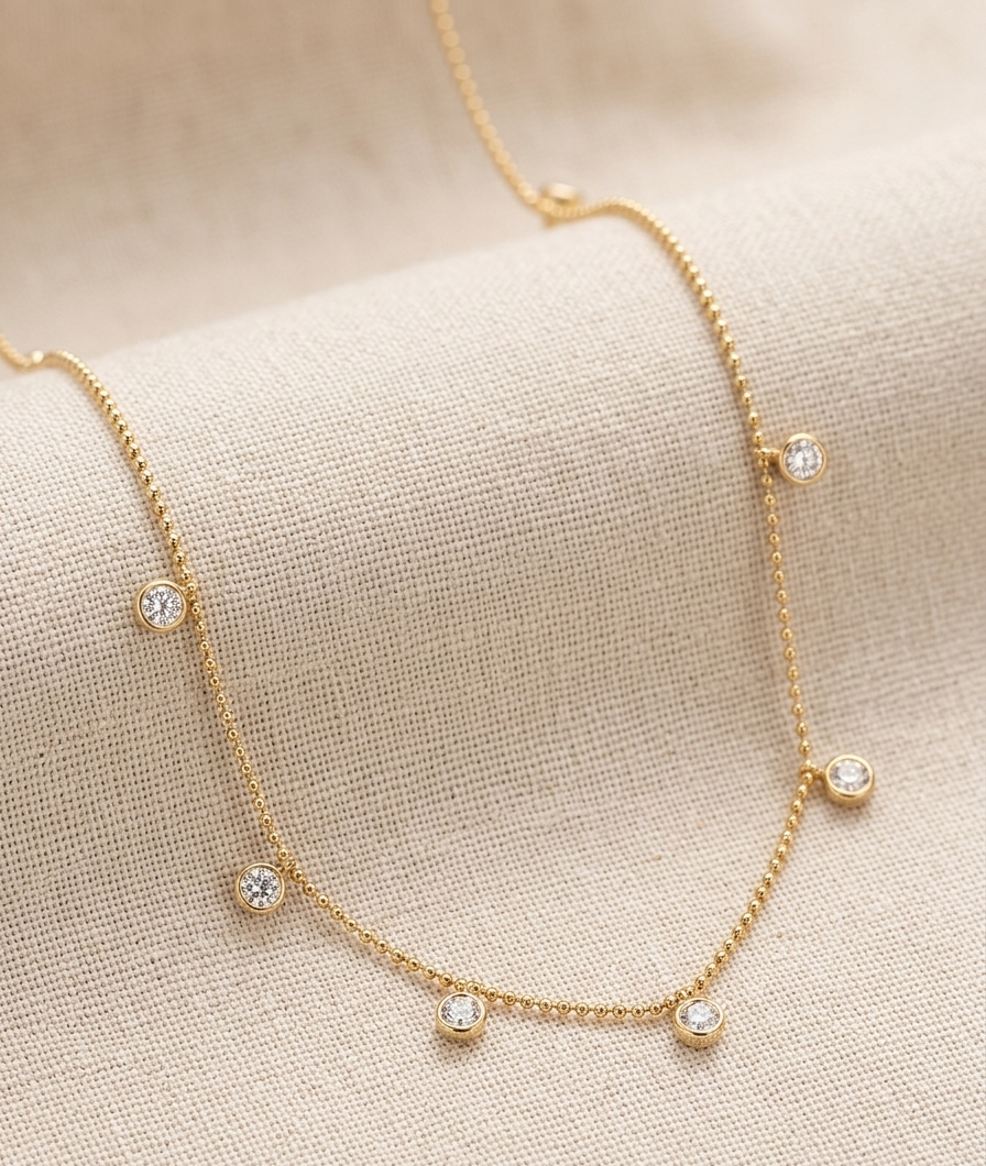JORI Station Necklace Yellow Gold