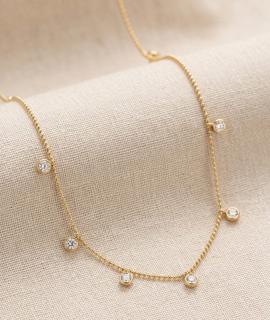 JORI Station Necklace Yellow Gold