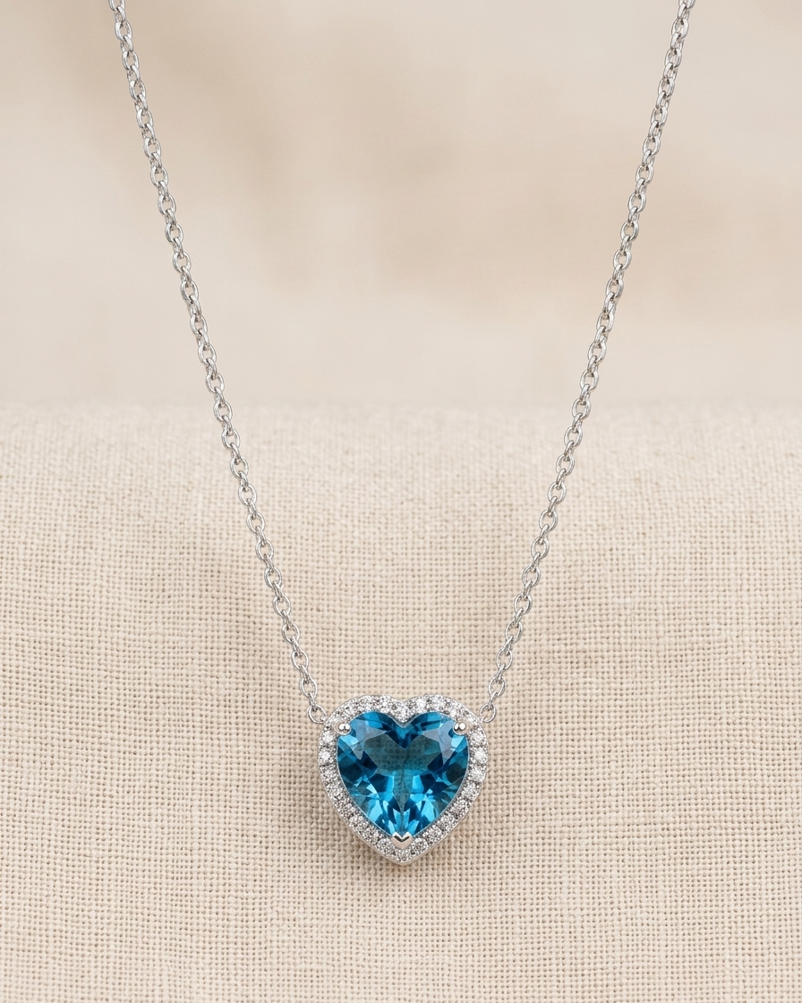 HANI Blue Topaz Heart Necklace