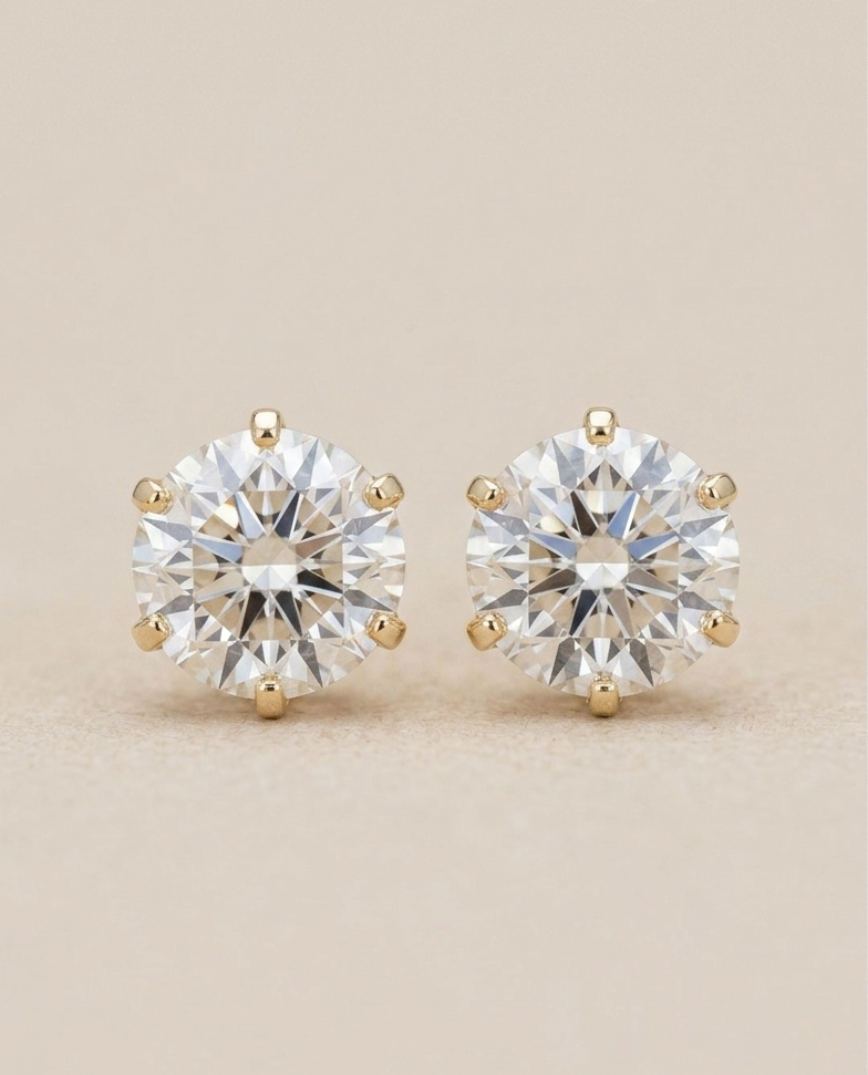Tish Yellow Gold Diamond Earrings