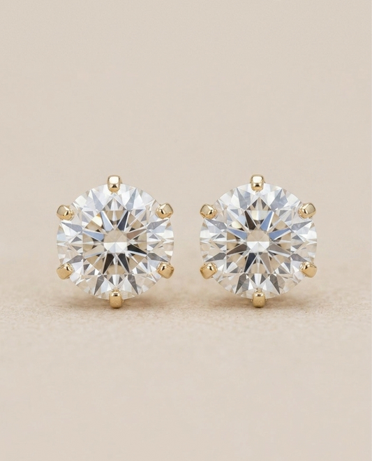 Tish Yellow Gold Diamond Earrings