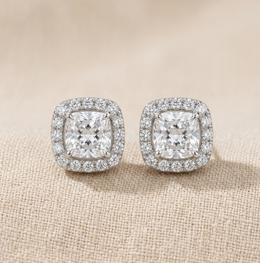 CERI Cushion-Cut Stud Earrings
